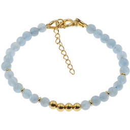 Skorulski Jewellery, Bransoletka, Akwamaryn kulki 5mm i srebro