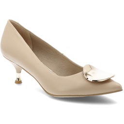 Chebello Czółenka damskie, ze skóry naturalnej licowej szpiczasty