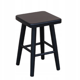 Taboret Drewniany Kuchenny Solidny Prosty Czarny