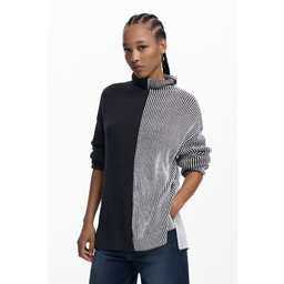 Dwukolorowy sweter w paski