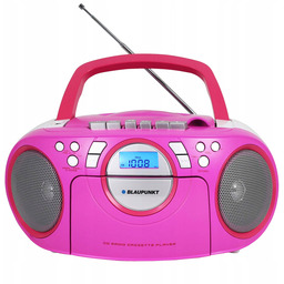 Radiomagnetofon Radioodtwarzacz Radio CD Kaseta Blaupunkt BB16PK Różowy