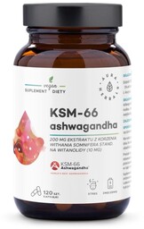 Ashwagandha, KSM-66 Korzeń 200 mg, Aura Herbals, 120
