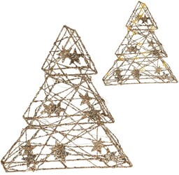 Choinka świecąca złota 14 LED 29 cm