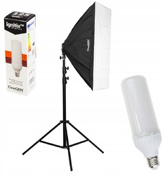 Lampa uniwersalna Led 50x70 statyw Mocna Żarówka 125W
