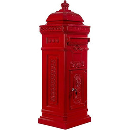 SKRZYNKA NA LISTY Z ALUMINIUM ANTYCZNA CZERWIEŃ