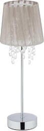 Relaxdays Lampa stołowa kryształowa, abażur z organzy, okrągła