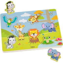 Viga Toys VIGA Puzzle Dźwiękowe Dopasuj Zwierzęta Egzotyczne