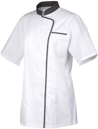 Robur OUTLET - Damska bluza kucharska biała krótki