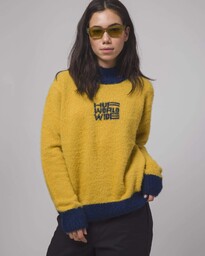 sweter damski HUF DISORDER JACQUARD KNIT Gold