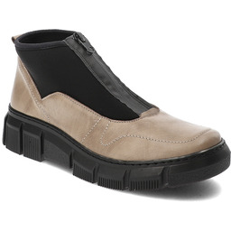 Wasak Beżowe Botki Wygodne Obuwie Damskie