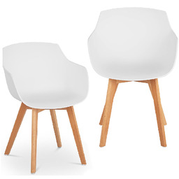 Krzesło kubełkowe skandynawskie plastikowe z drewnianymi nogami