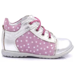 EMEL Boston ES2369-9 różowo-srebrne półbuty dziecięce skórzane