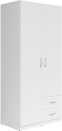 szafa dwudrzwiowa Casao 91 cm z szufladami biała