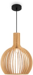 ROOTS Lampa wisząca drewno jasne czarna H347.5cm fi35cm
