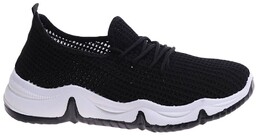 Czarne ażurowe wsuwane buty sportowe