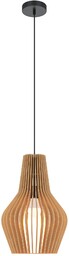 ROOTS Lampa wisząca drewno jasne czarna H347cm fi30cm