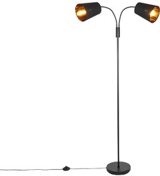 Nowoczesna lampa stojąca czarna 2-światłowa - Carmen