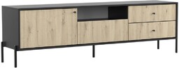 Szafka RTV Ravi 200x60x40 cm czarny/dąb artisan (matowe