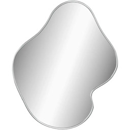 Elior Asymetryczne srebrne lustro wiszące 50x40 cm S4-A19