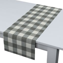 Bieżnik prostokątny, szaro-biała krata (5,5x5,5cm), 40 x 130