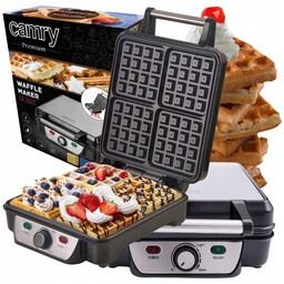 Gofrownica Na 4 Chrupiące Gofry XXL Regulacja Temperatury