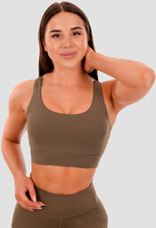 GymBeam Biustonosz sportowy Cut-Out Olive