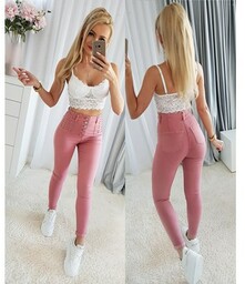 Spodnie damskie Jeans Sweet Różowe, rozmiar XL
