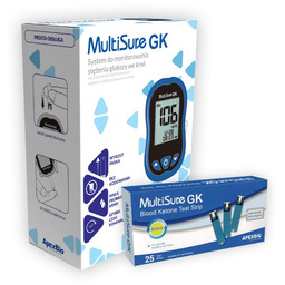 Ketometr Glukometr 2w1 Multisure GK pomiar glukozy ketonów