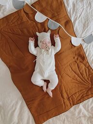 Lniany komplet pościeli dla dzieci muszla "Karmel"