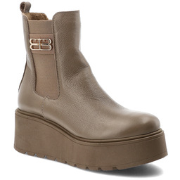 Armodo Brązowe Botki Modne Obuwie Damskie Na Platformie