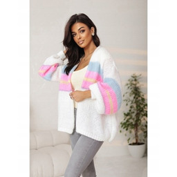 Kardigan Damski Oversize Wełna Akryl Modny Sweter Narzutka