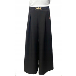 128 Spodnie wizytowe dla dziewczynki szerokie nogawki czarne