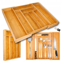 Wkład Do Szuflady bambusowy regulowany na sztućce organizer