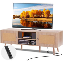 Stojak pod TV z rattanu 65" w kolorze