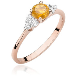 Złoty pierścionek Cytryn 0,50ct białe złoto pr. 585