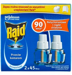 Raid, płyn owadobójczy przeciw komarom, bezzapachowy, zapas podwójny,