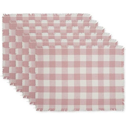 DII Ciężka kolekcja stołowa w kratkę z frędzlami,