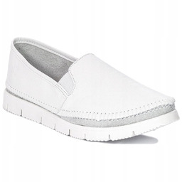 Espadryle Maciejka 03512-26 półbuty damskie białe skóra biały