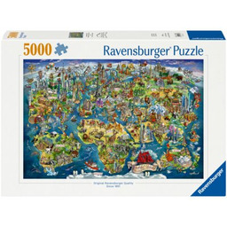 RAVENSBURGER Puzzle Ilustrowana mapa świata 12001738 (5000 elementów)