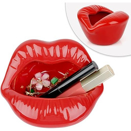 Trycooling Ceramiczne czerwone usta szminka uchwyt na pierścionek