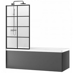 Czarny parawan nawannowy szprosy 80 cm Lagos-1 Fix