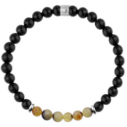 Bransoleta męska z bursztynem i czarnym turmalinem biżuteria