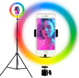 Lampa pierścieniowa RingLight 10" RGB na statywie