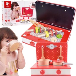 CLASSIC WORLD Drewniana Kuchnia 2w1 Grill + Kuchenka