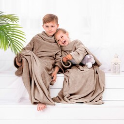 Decoking Koc z rękawami Lazy Kids beżowy, 90