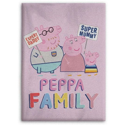 Koc polarowy Świnka Peppa, FAMILY 4015 100x140cm