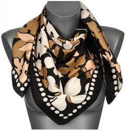 Chusta damska apaszka satynowa gawroszka KWIATKI na prezent