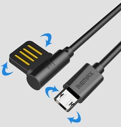 Kabel Remax obustronne USB -micro USB 1m zagięty