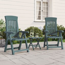 vidaXL Rozkładane krzesła ogrodowe, 2 szt., zielone, PP