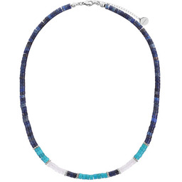 Srebrny naszyjnik damski z lapisem lazuli, turkusem